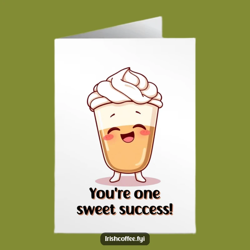 Free Printable Congrats Card: Giggling Coffee Wobble - Funny Downloadable Celebration!
