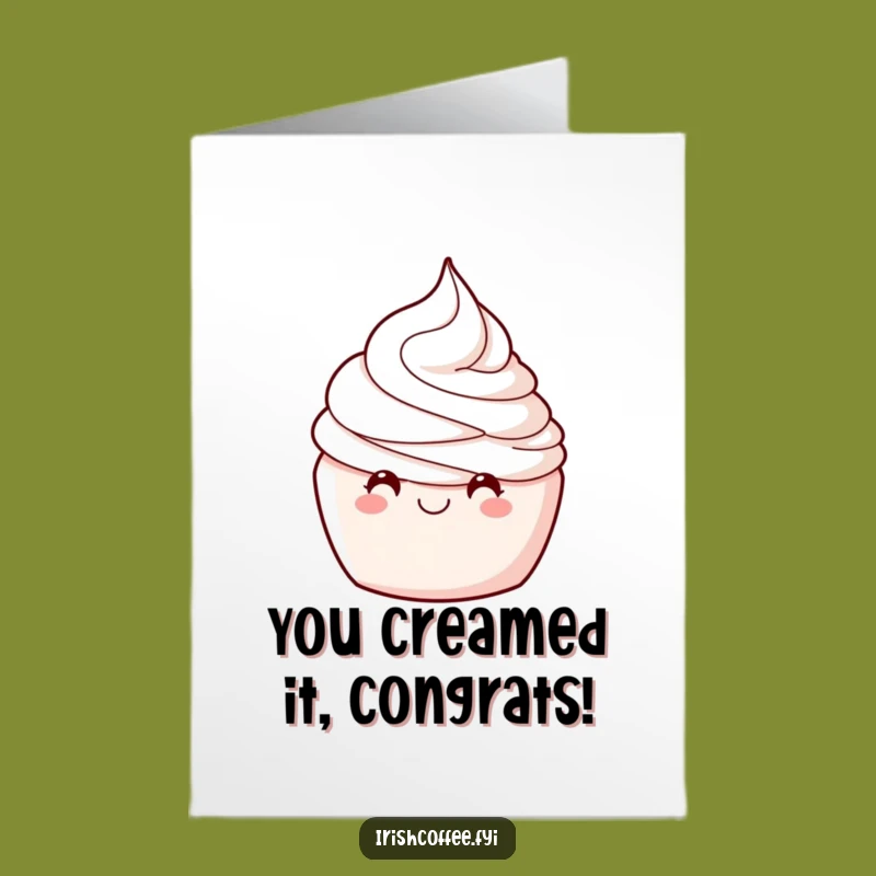 Free Printable Whipped Cream Congrats Card: Winking & Sweet Downloadable Greeting