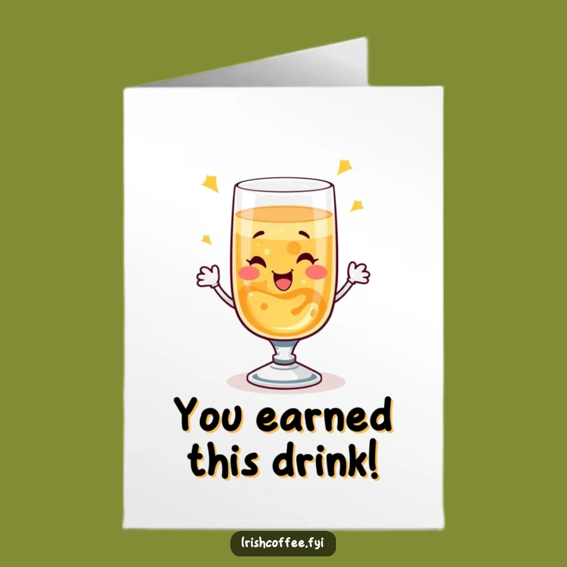 Free Printable Congrats Card: Winking Whiskey Glass Toast - Funny Downloadable Celebration!