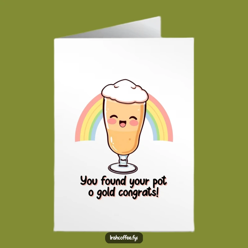Free Printable Congrats Card: Funny Irish Coffee Rainbow, Hilarious Downloadable, Print at Home Success