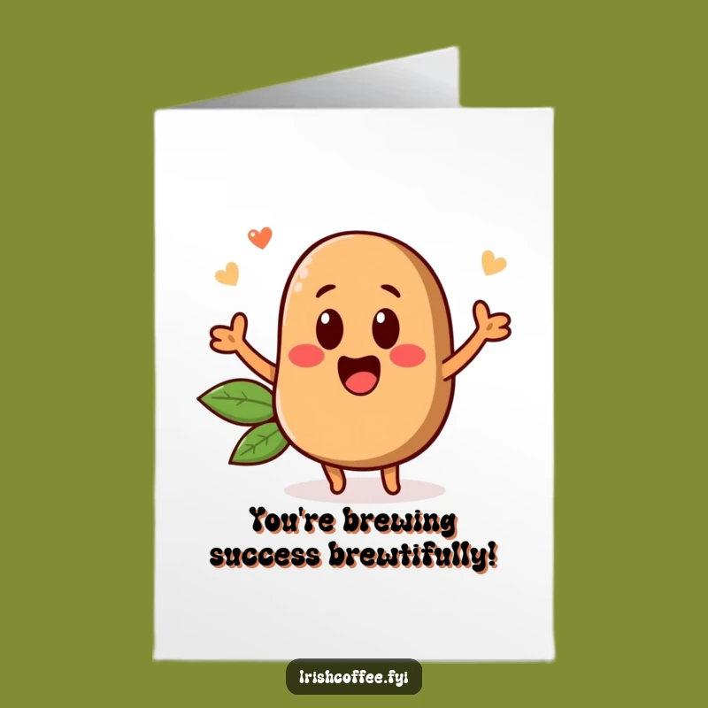 Free Printable Congrats Card: Hilarious Coffee Bean Popping Up Surprise Downloadable Gift