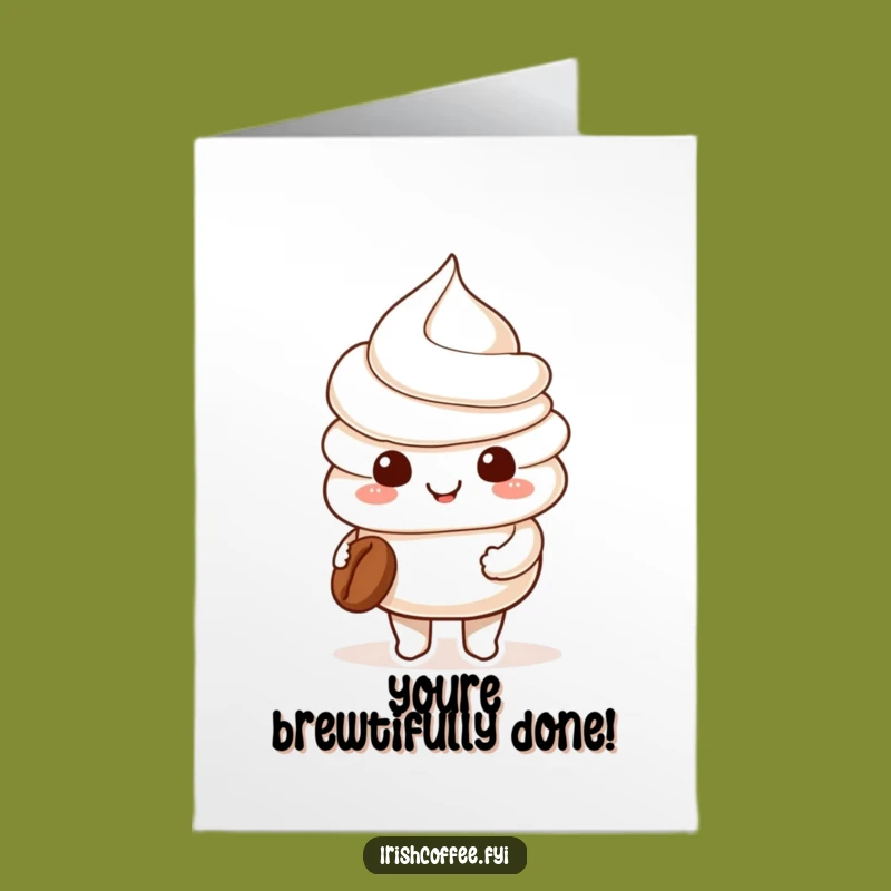 Free Printable Congrats Card: Whipped Cream Coffee Cheers, Downloadable Gift