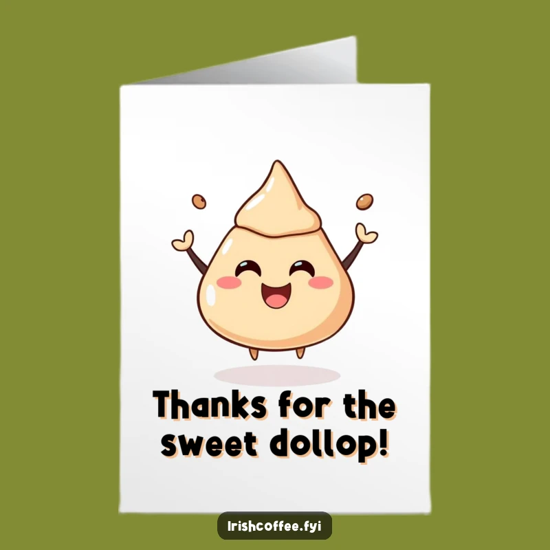 Free Printable Bouncing Dollop Thank You Card: Joyful Thanks! Funny Downloadable