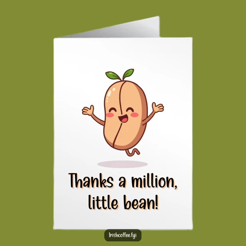 Free Printable Thank You Card: Dancing Coffee Bean Grooves for Your Kindness