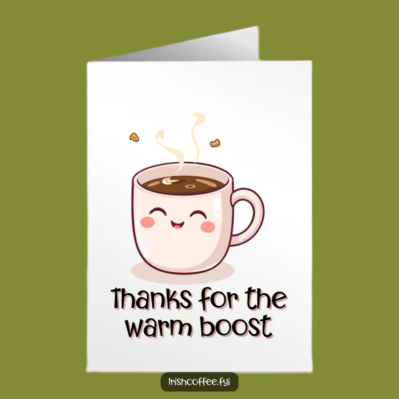 Free Printable Thank You Card: Giggling Coffee Mug Funny Downloadable Gift
