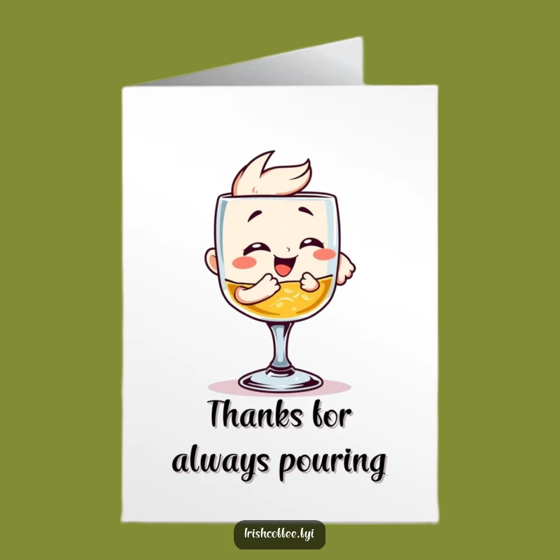 Free Printable Thank You Card: Giggling Whiskey Glass Clinks Thanks, Downloadable Funny Gift