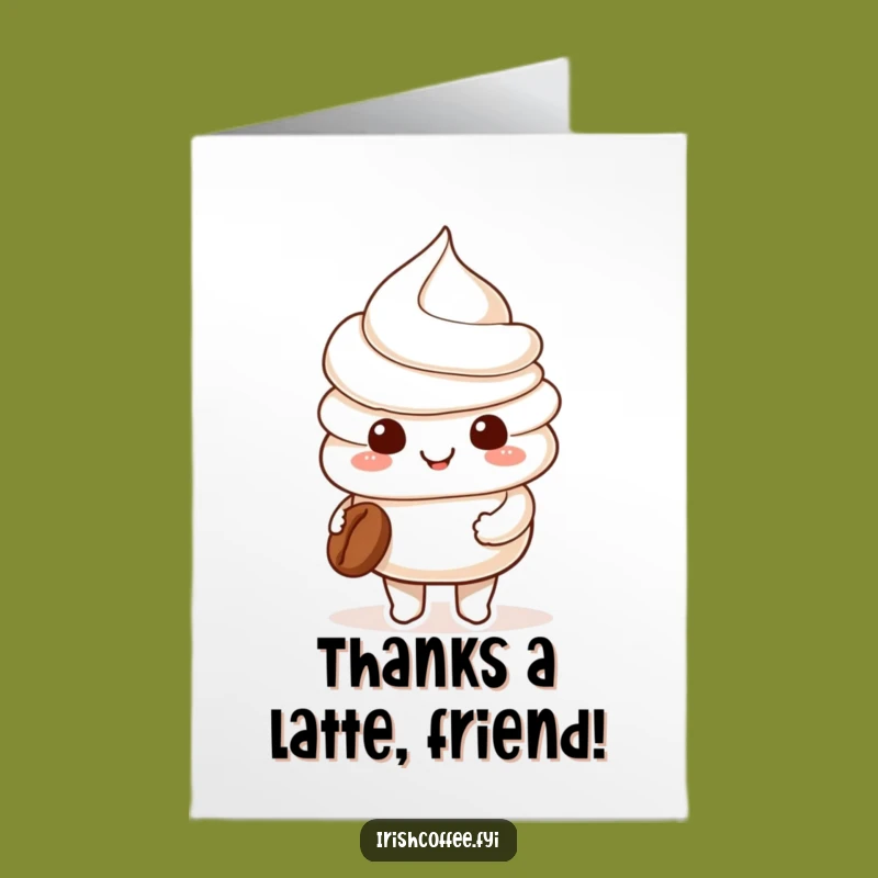 Free Printable Thank You Card: Whipped Cream Coffee Thanks, Downloadable Gift