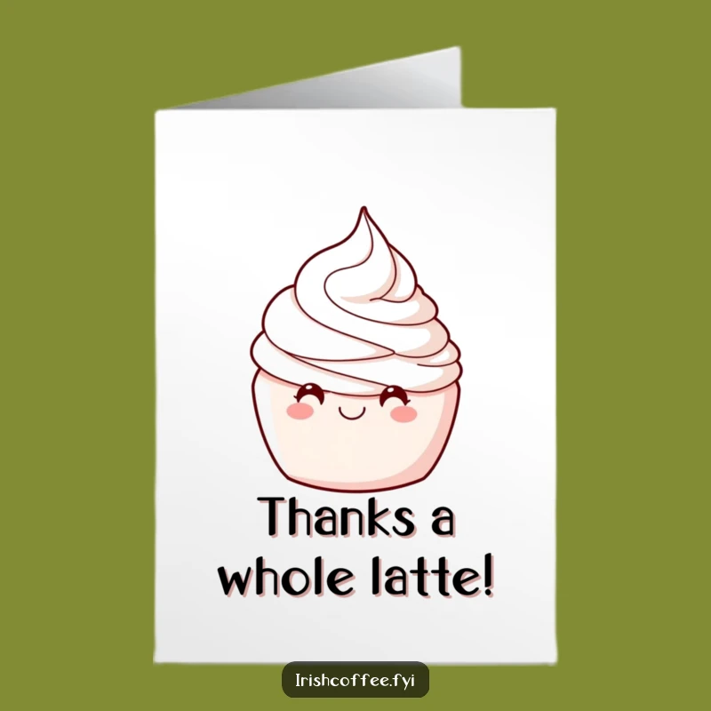 Free Printable Whipped Cream Thank You Card: Winking & Sweet Downloadable Greeting