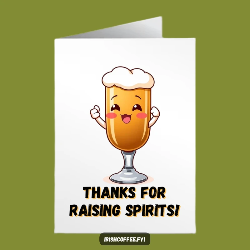 Free Printable Irish Coffee Toast Thank You Card: Cheers & Thanks!