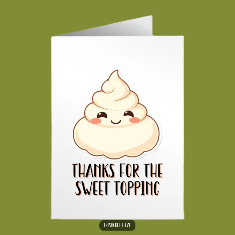 Free Printable Thank You Card: Cream Dollop Smile - Funny Downloadable Gratitude