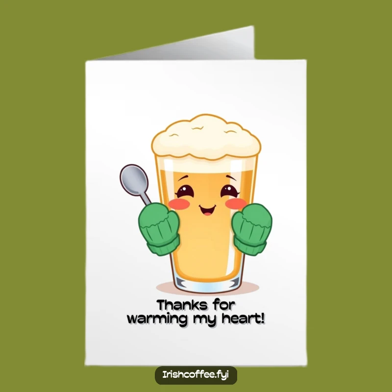 Free Printable Thank You Card: Cozy Irish Coffee Glass Thanks Funny Downloadable Gift