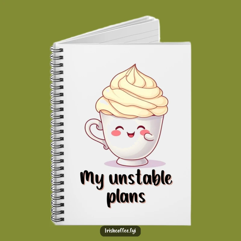 Funny Balancing Cup Character Notebook: Cream Swirl Humorous Journal Gift