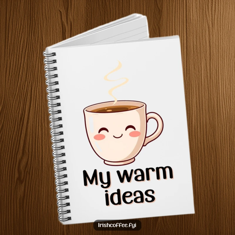 Funny Coffee Cup Smile Notebook: A cute, smiling coffee cup steams, perfect for jotting warm thoughts.