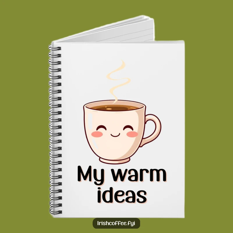 Funny Coffee Cup Smile Notebook - Cozy Journal, Witty Humor Gift for Thoughts