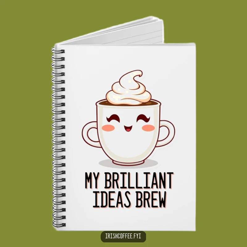 Funny Coffee Notebook: Winking Character Creamy Journal Gift