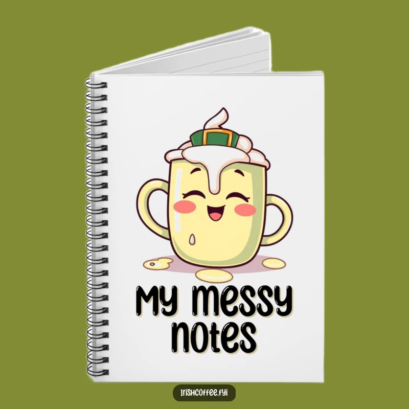 Funny Irish Coffee Mug Notebook: Giggling Character Spills Cream, Journaling Funny Gift!