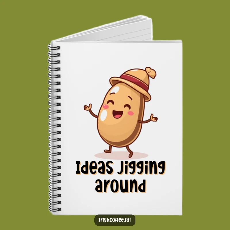 Funny Coffee Bean Jig Notebook: Jot Down Ideas with a Dancing Bean, Handy Funny Gift