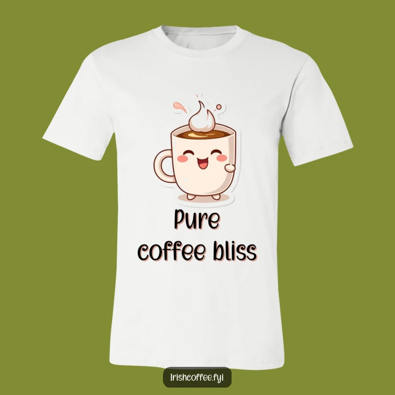 Funny Mug Sips Coffee T-Shirt - Wear Your Coffee Love with Delight