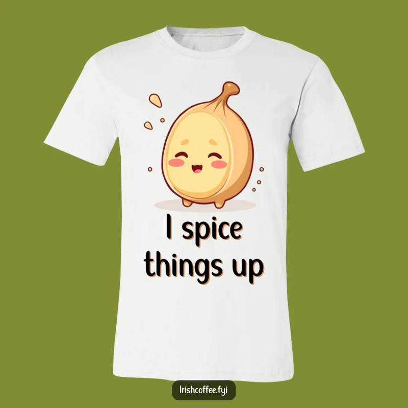 Funny Winking Nutmeg Grates Itself T-Shirt - Cheeky Spice Style!