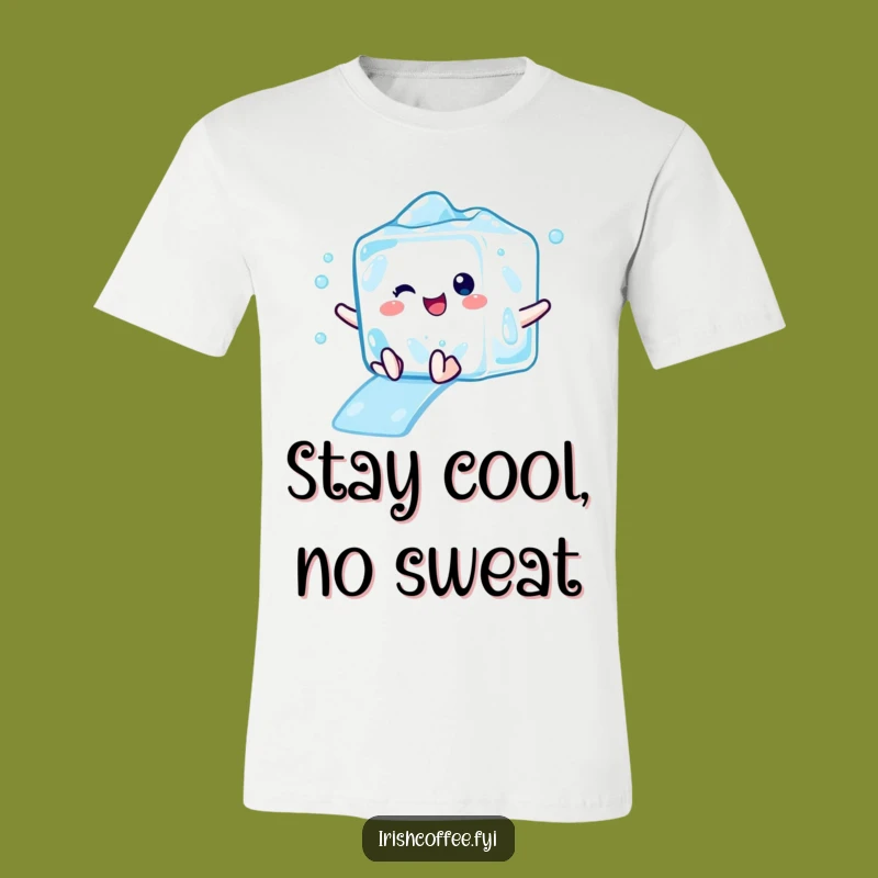 Funny Ice Cube Slide T-Shirt - Cool Humor & Refreshing Character Design