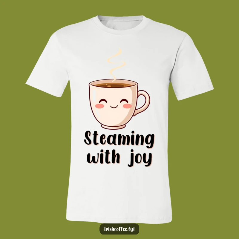 Funny Coffee Cup Smile T-Shirt - Cozy Brew Design, Hilarious Gift for Caffeine Addicts