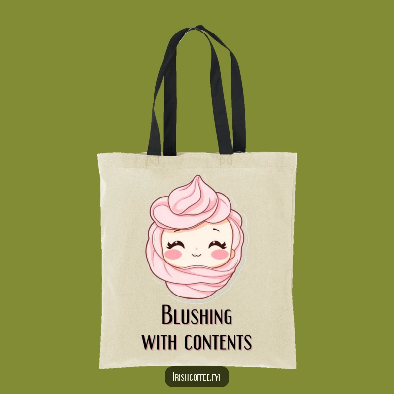 Funny Shy Whipped Cream Swirl Blush Tote Bag - Carry Your Sweetness!