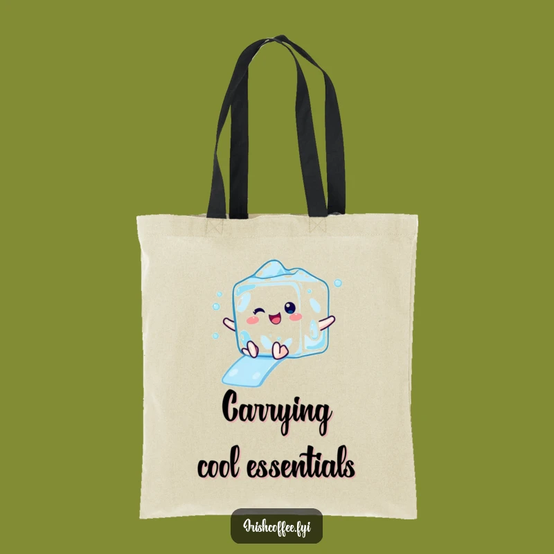 Funny Ice Cube Slide Tote Bag - Refreshing Style & Humorous Carry-All