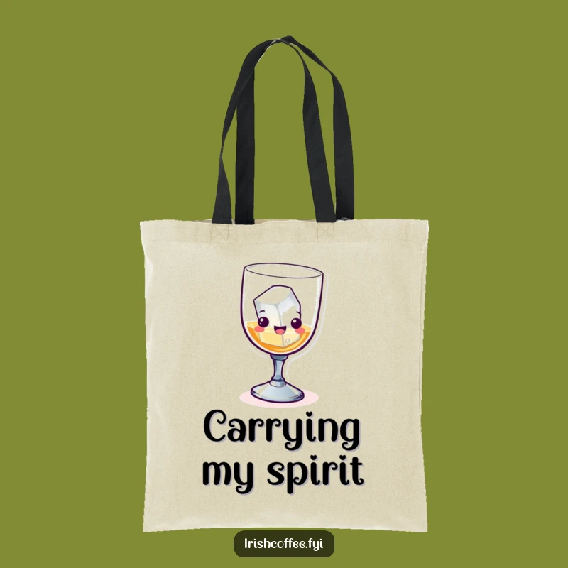 Funny Whiskey Glass Tote Bag: Chic Ice Cube Skiing Accessory, Ideal Shopping Gift