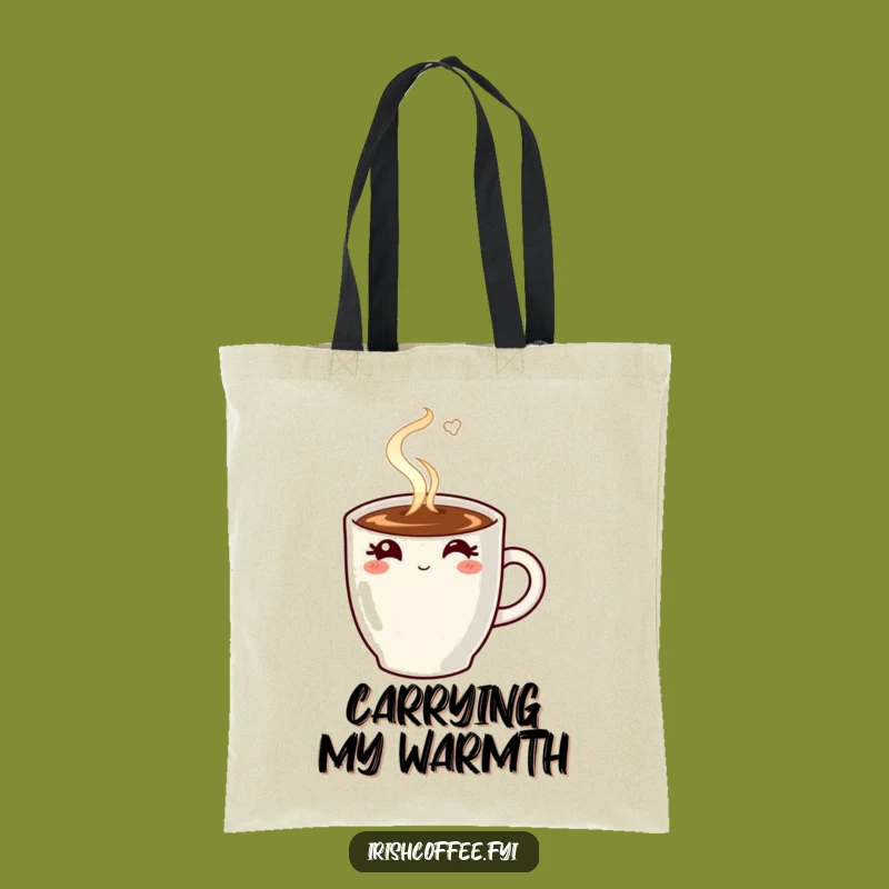 Funny Winking Coffee Mug Tote Bag - Carry Your Brew and Your Humor