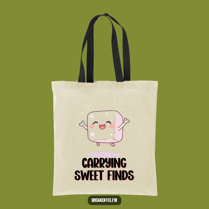 Funny Sugar Cube Joy Tote Bag: Carry Happiness with a Leaping Cube, Essential Funny Gift