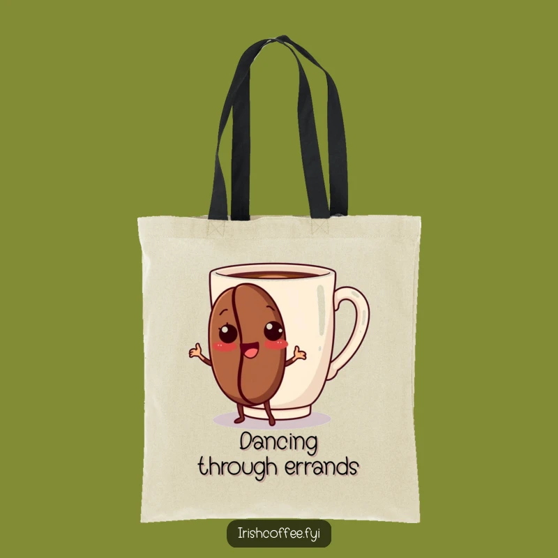 Funny Dancing Coffee Bean Tote Bag - Carry Your Vibe, Ideal Funny Gift