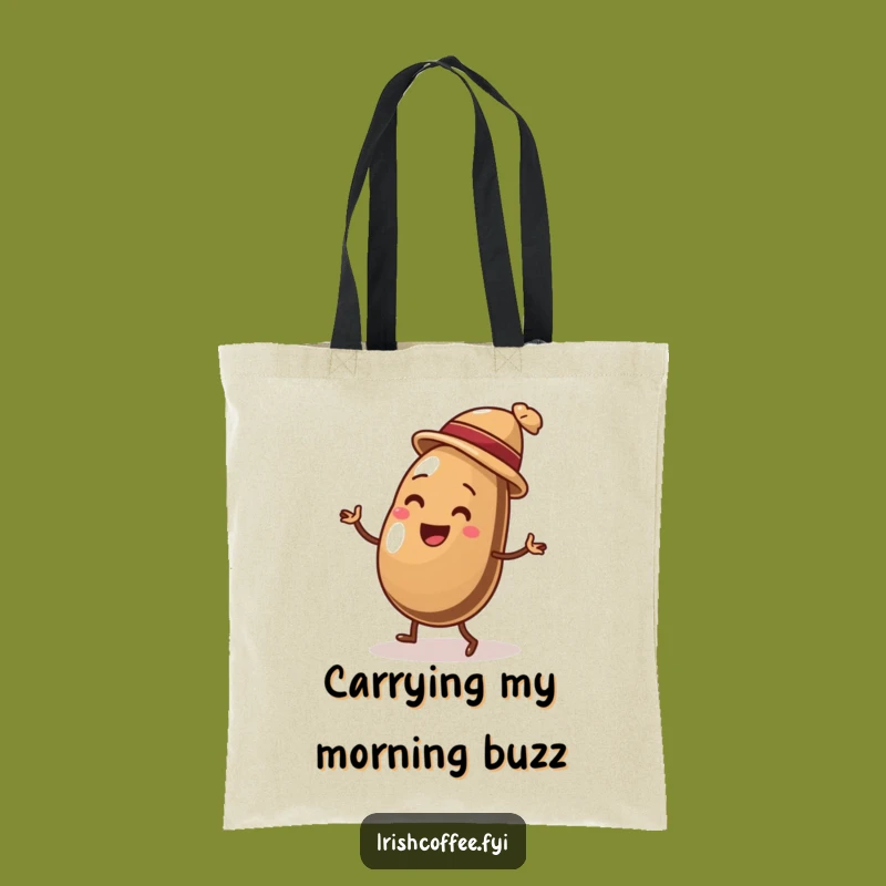 Funny Coffee Bean Jig Tote Bag: Carry Your Goods with a Dancing Bean, Essential Funny Gift