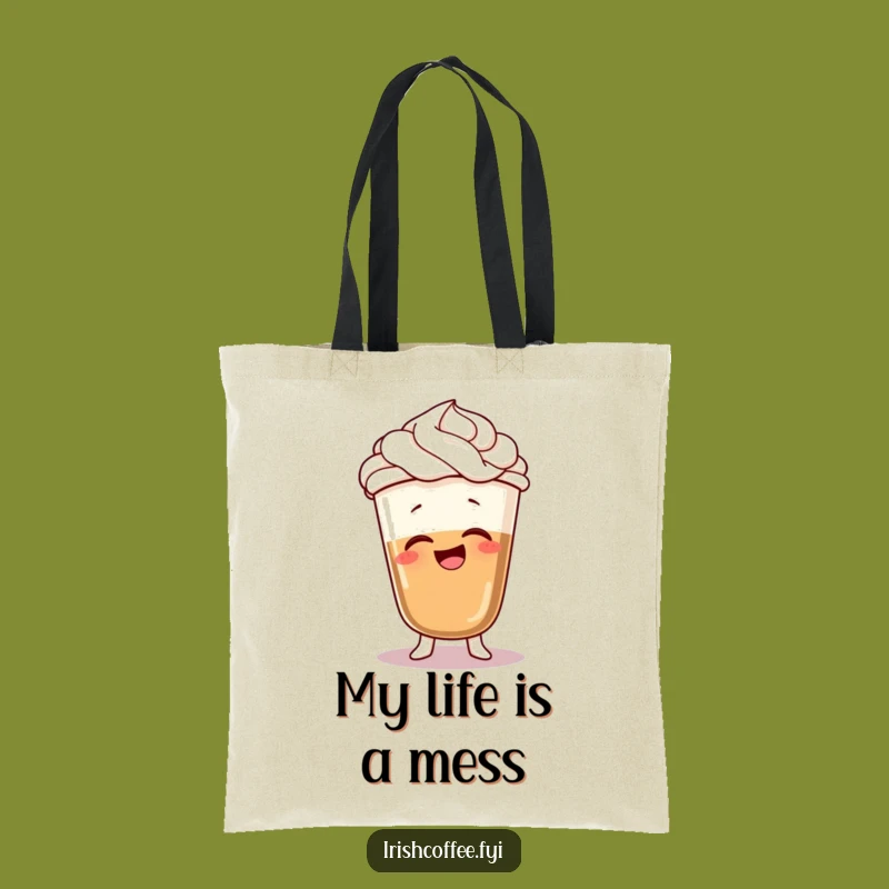 Funny Coffee Wobble Tote Bag: Giggles & Whipped Cream, Chic Gift Idea