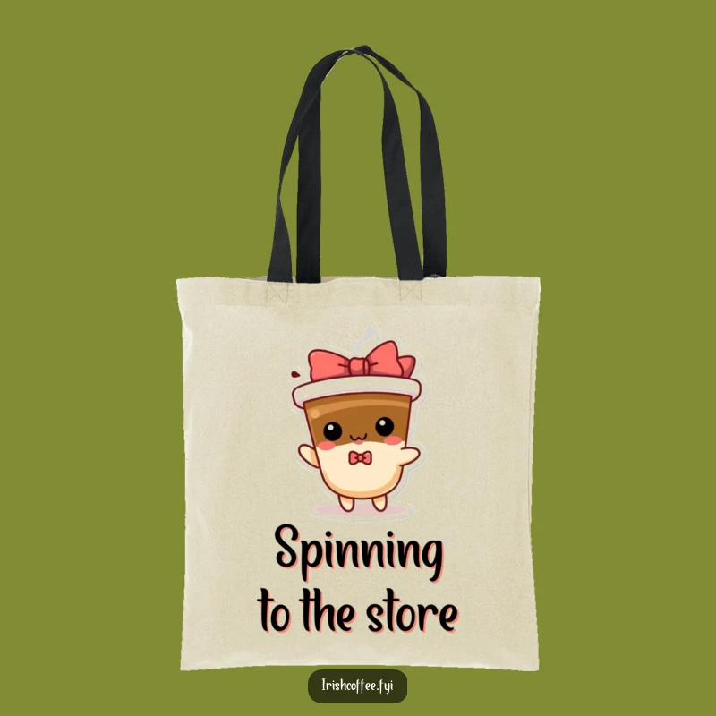 Funny Spinning Coffee Tote Bag, Hilarious Character Accessory for Daily Errands